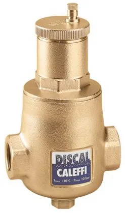 Caleffi Discal Mikroblasenabscheider 551005 3/4" IG, Messing-Gehäuse, Mit Entleerungsstutzen