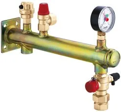 Caleffi Gefäßanschlussgruppe 335632 Stahl, 3/4"x3 Bar, Schnellkupplung Bis 20 KW
